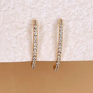 Anthropologie Thomas Sparkling ✨ Gold Crescent Earrings